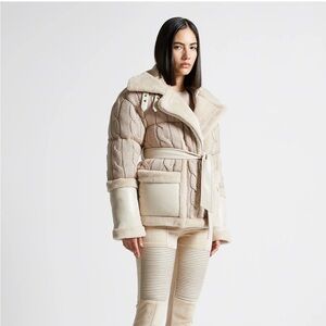 Maniere De Voir Tan/Beige Puffer. Extremely warm and good quality winter coat.